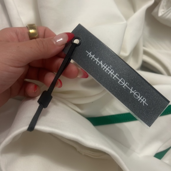 NWT - MANIERE DE VOIR CONTRAST CONTOUR LEGGINGS - WHITE/GREEN - Picture 8 of 8